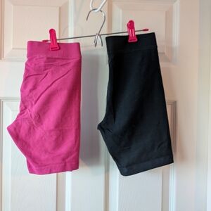 Primary Girls Bike Shorts in Hot Pink and Black